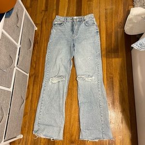 ZARA Wide-Leg Light Washed Jeans